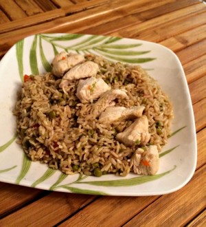 Garlic Chicken and Fried Brown Rice Recipe - Kat Balog