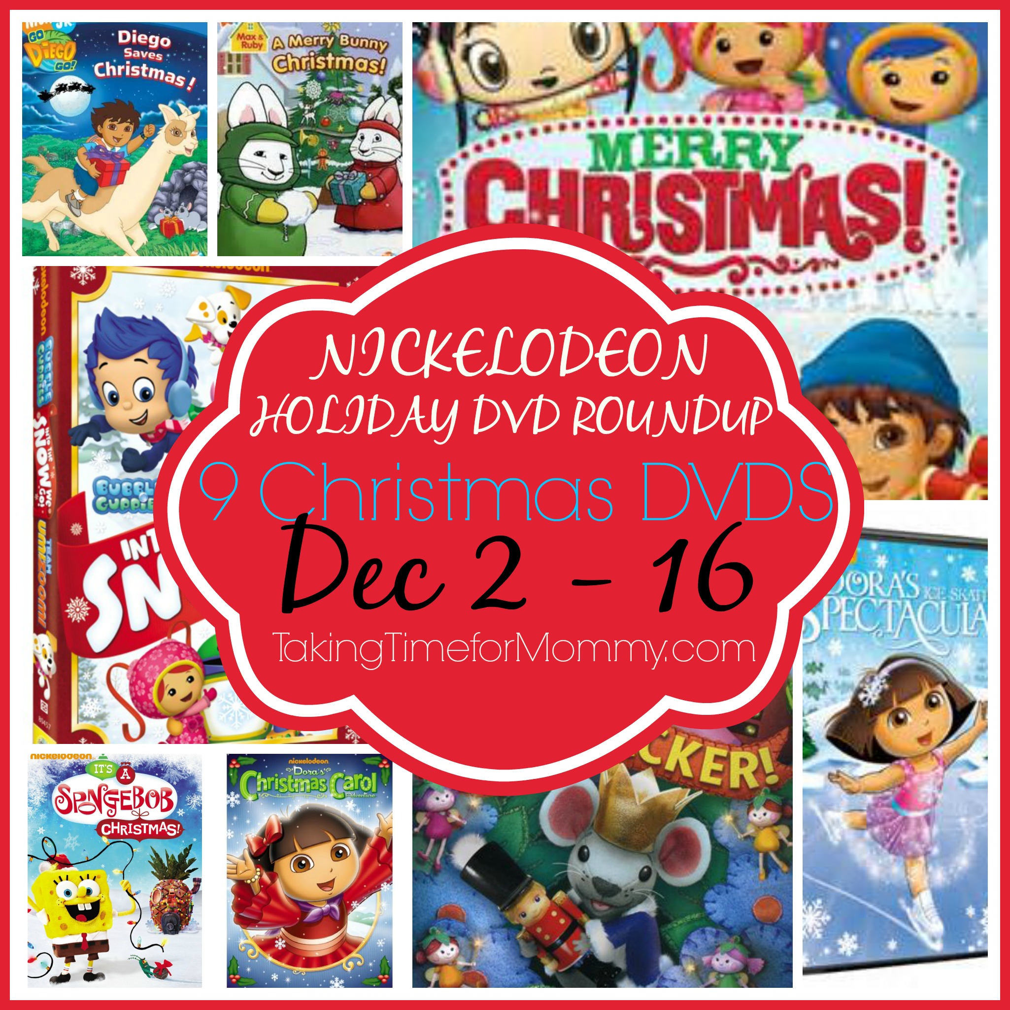 9 Christmas Nickelodeon DVDs Giveaway