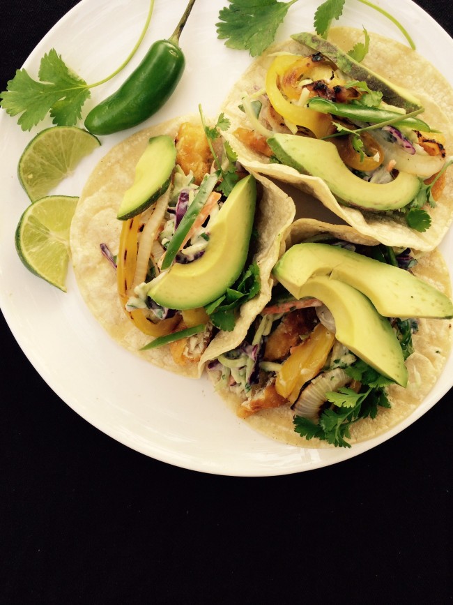 Vegan Fishless Tacos with Cilantro-Lime Broccoli Slaw Recipe, meatless monday, vegan, taco tuesday