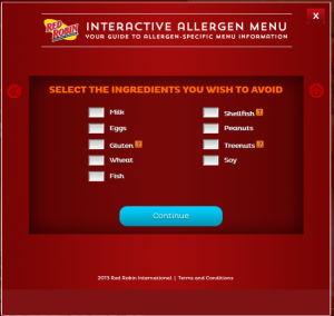 red robin allergen menu