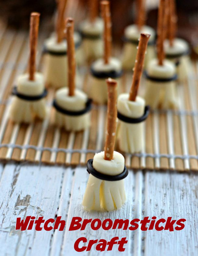witch broomstick craft, food craft, halloween craft for kids, 