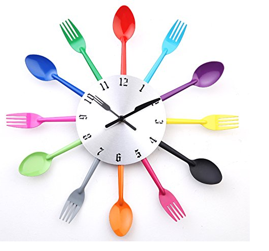 DIY Modern New Design Wall Clock Knife Fork Spoon Clocks Kitchen Kinves Home Decoration