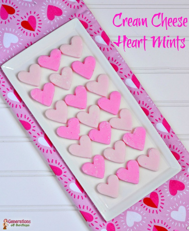 cream cheese heart mints, valentines day recipe, heart recipe, mint candy, 