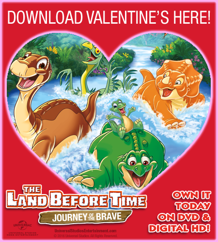 The Land Before Time: Journey of the Brave Printable Valentine’s Day Cards