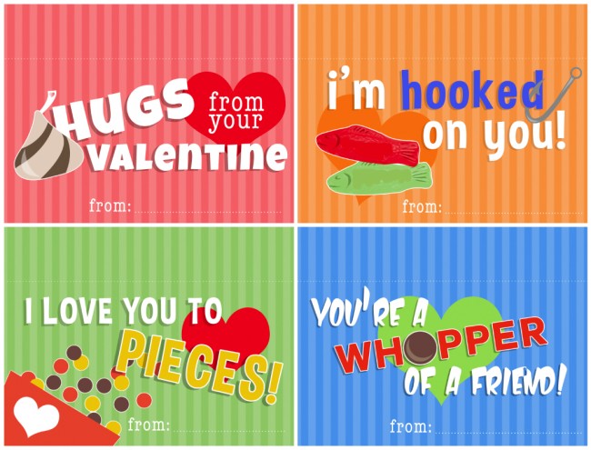 Free Valentines Treat Label Printables or Valentines Bag Topper Printables