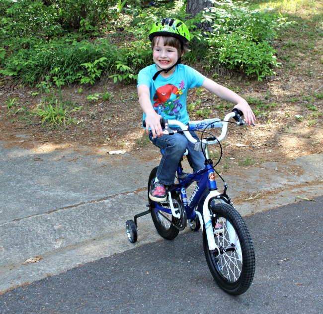 Learning to Ride His First Bike #SchwinnSmartStart