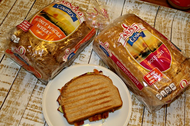 Turkey Bacon Swiss on Honey Wheat Sandwich with Arnold Bread plus $25 Visa GC Giveaway
