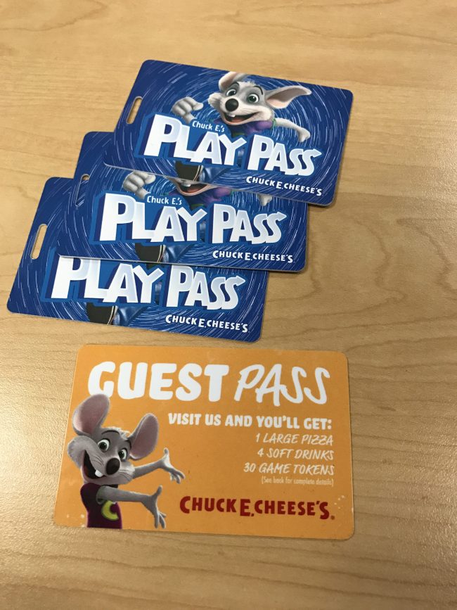 New Play Passes at Chuck E Cheeses