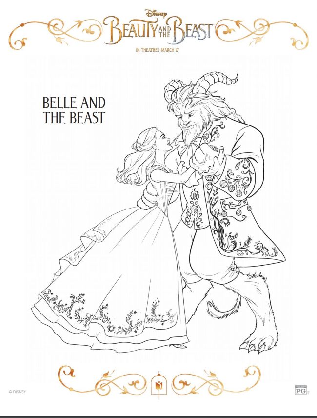 BEAUTY AND THE BEAST – Free Printable Coloring Sheets #BeOurGuest #BeautyandtheBeast