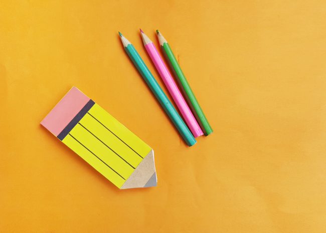 pencil notebook craft, back to school, schoolcraft, teacher appreciation