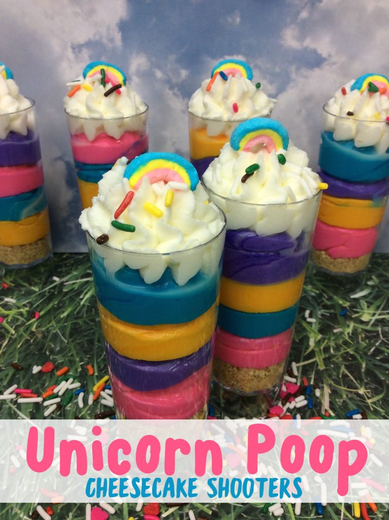 Unicorns are mystical creatures, so why not embrace all that they have to offer?  Try a taste of these yummy Unicorn Poop Cheesecake Shooters and be ready to be impressed!  