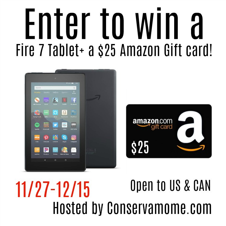 Enter to win a Fire 7 Tablet and $25 Amazon GC